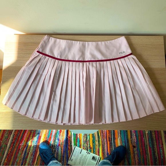 Fila skirt Pink Tennis 🎾 Pleated Skirt Mini Skirt Satin Buttons Feminine 4 S - Picture 10 of 10